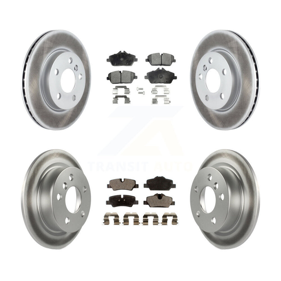 Front Rear Coated Disc Brake Rotors And Ceramic Pads Kit For Mini Cooper KGT-101256