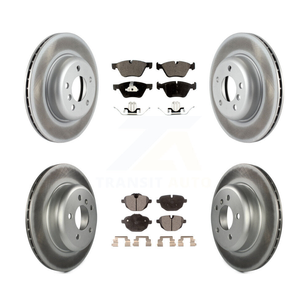Front Rear Coated Disc Brake Rotors And Ceramic Pads Kit For BMW 528i xDrive KGT-101257