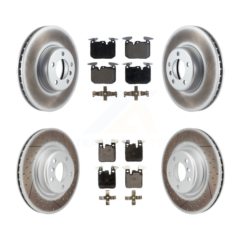 Front Rear Coated Disc Brake Rotors And Ceramic Pads Kit For BMW M240i xDrive M235i KGT-101266