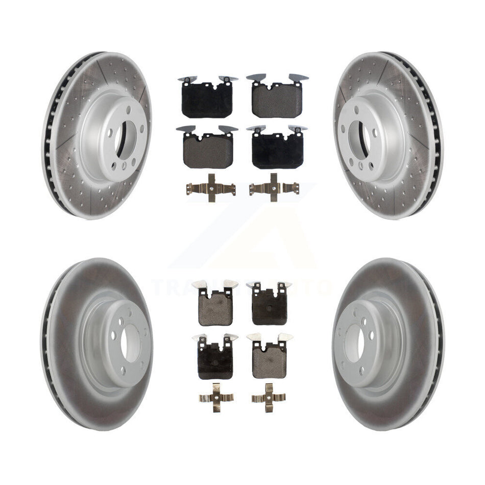 Front Rear Coated Disc Brake Rotors And Ceramic Pads Kit For BMW M240i xDrive M235i KGT-101273