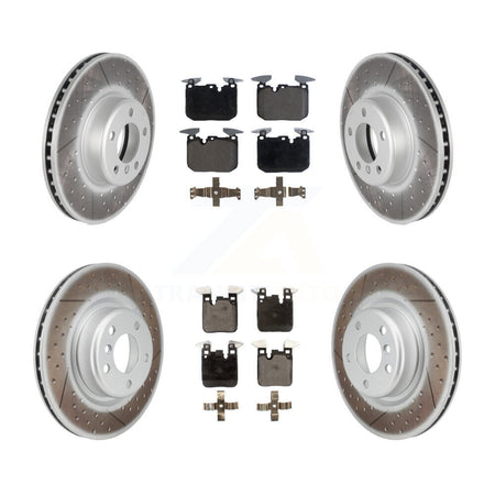 Front Rear Coated Disc Brake Rotors And Ceramic Pads Kit For BMW M240i xDrive M235i KGT-101275