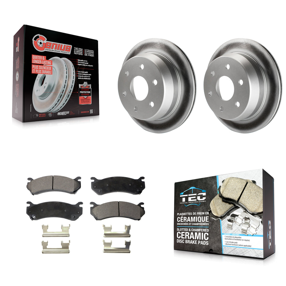 Rear Coat Brake Rotor Ceramic Pad Kit For Chevrolet Silverado 2500 HD Suburban GMC Sierra KGT-101279