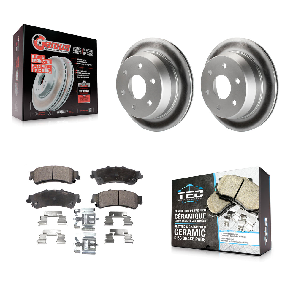Rear Coat Brake Rotors Ceramic Pad Kit For Chevrolet GMC Silverado 1500 Sierra Classic XL KGT-101280