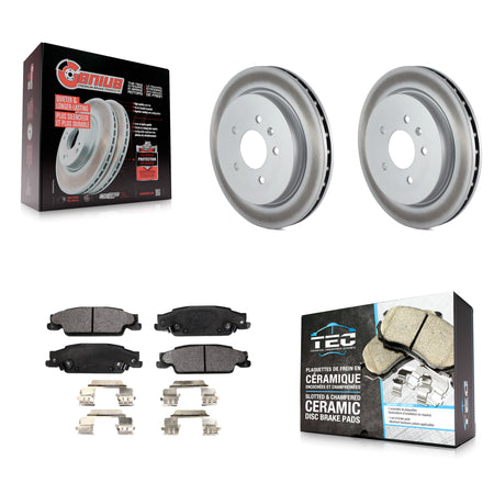 Rear Coated Disc Brake Rotors And Ceramic Pads Kit For Cadillac CTS STS KGT-101297
