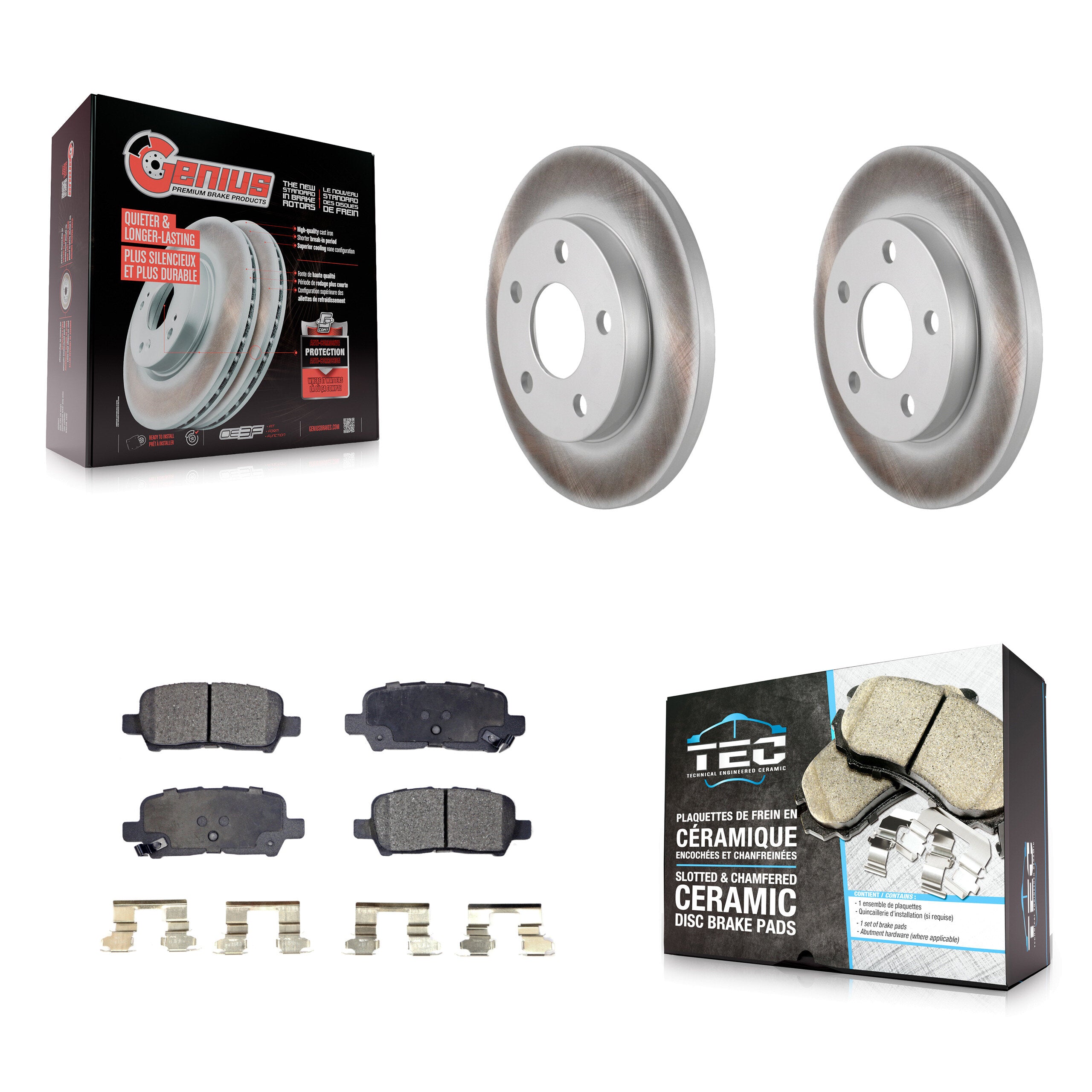 Rear Coated Brake Rotor Ceramic Pad Kit For Chevrolet Impala Buick LaCrosse Pontiac Grand KGT-101298