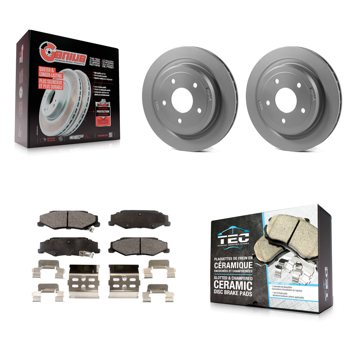 Rear Coated Disc Brake Rotors And Ceramic Pads Kit For Chevrolet Corvette Cadillac XLR KGT-101300