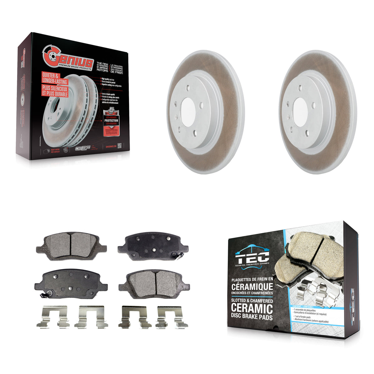 Rear Coat Brake Rotor Ceramic Pad Kit For Pontiac Montana Chevrolet Uplander Buick Saturn KGT-101302