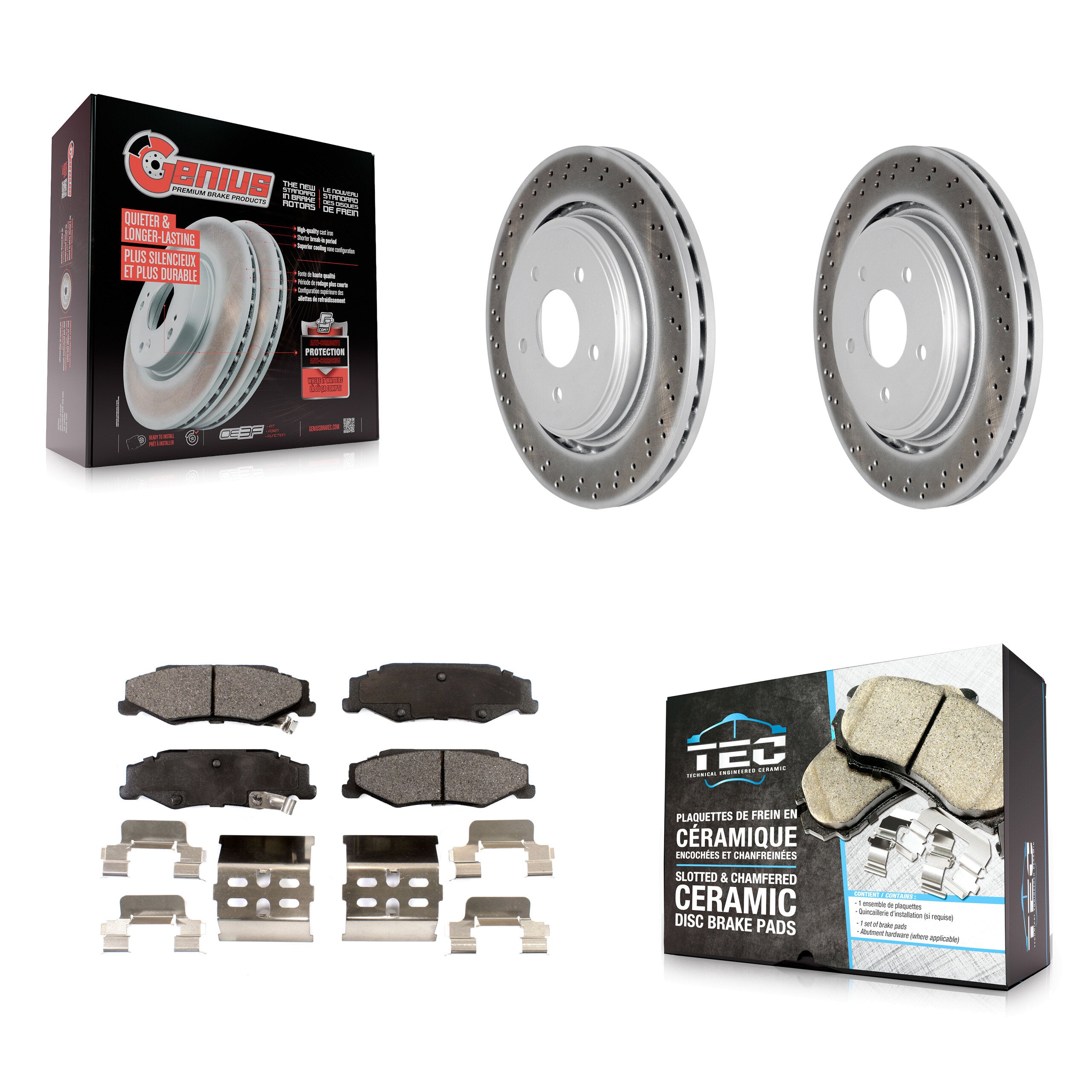 Rear Coated Disc Brake Rotors And Ceramic Pads Kit For Chevrolet Corvette Cadillac XLR KGT-101306