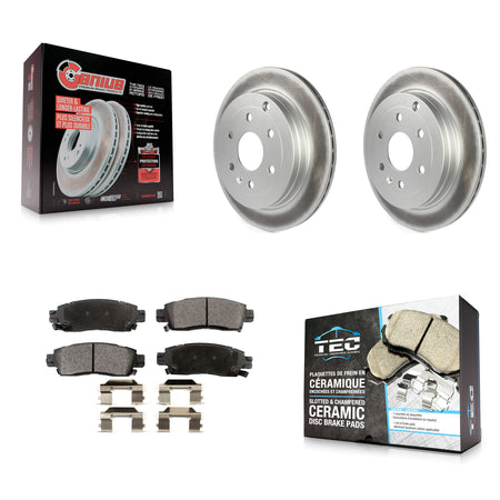 Rear Coated Brake Rotor & Ceramic Pad Kit For GMC Acadia Buick Enclave Chevrolet Traverse KGT-101313