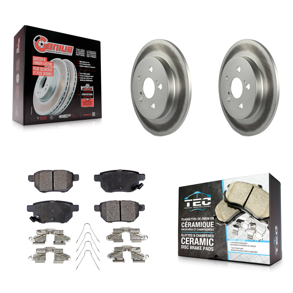 Rear Coat Brake Rotors Ceramic Pad Kit For Toyota Corolla Matrix Prius Prime Pontiac Vibe KGT-101315