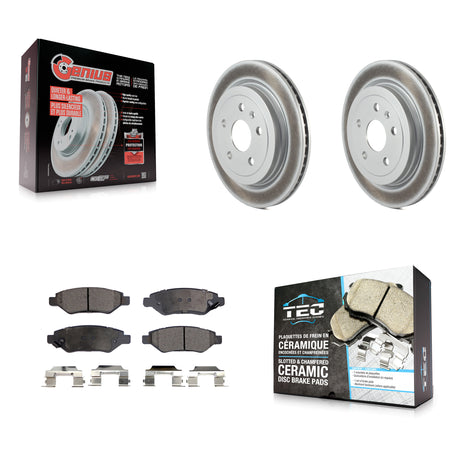 Rear Coated Disc Brake Rotors And Ceramic Pads Kit For Chevrolet Camaro Cadillac CTS KGT-101319