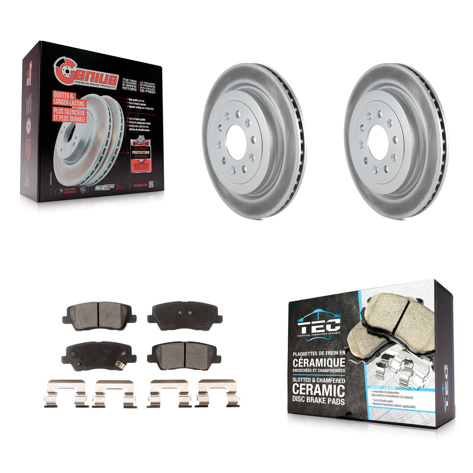 Rear Coated Disc Brake Rotors And Ceramic Pads Kit For Cadillac ATS KGT-101333