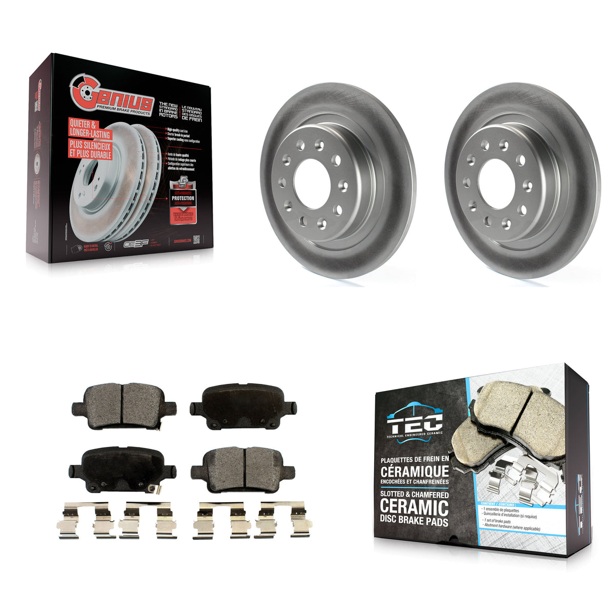 Rear Coat Disc Brake Rotor Ceramic Pad Kit For Chevrolet Equinox GMC Terrain Malibu Buick KGT-101334