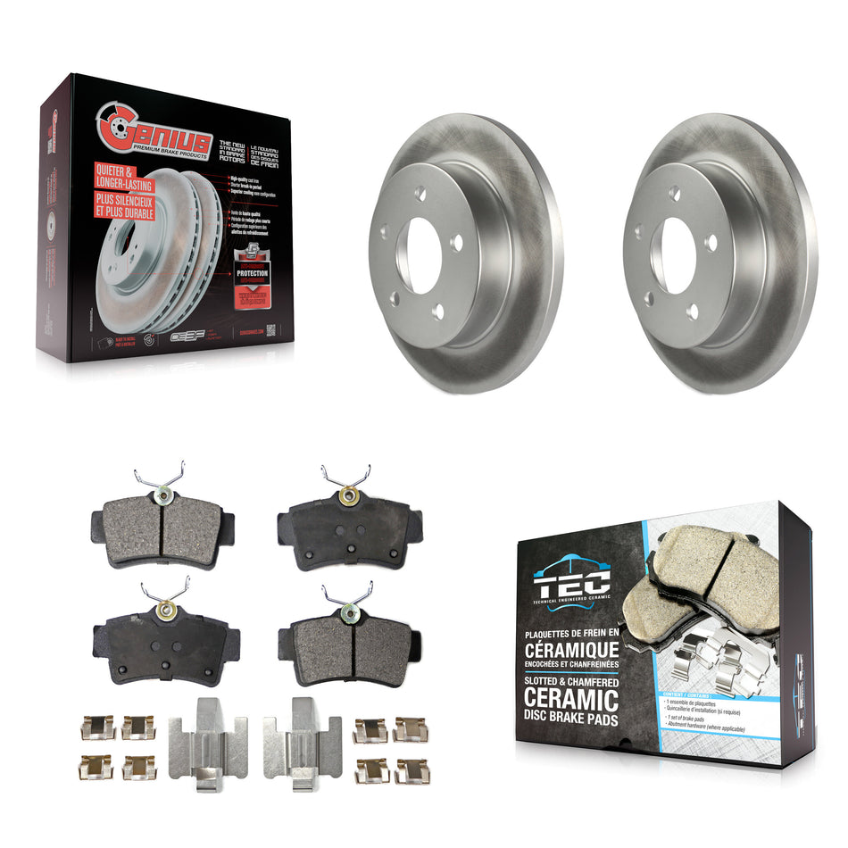 Rear Coated Disc Brake Rotors And Ceramic Pads Kit For Ford Mustang KGT-101337