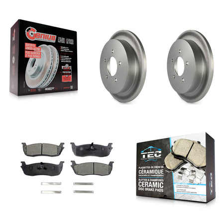 Rear Coated Disc Brake Rotor & Ceramic Pad Kit For Ford F-150 Heritage Expedition Lincoln KGT-101344