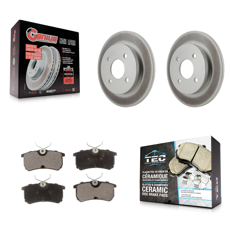 Rear Coated Disc Brake Rotors And Ceramic Pads Kit For Ford Focus Fiesta KGT-101347