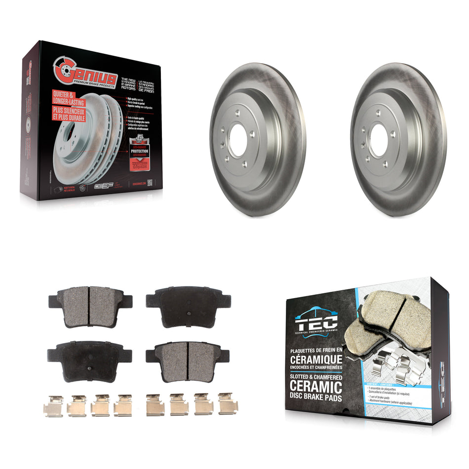 Rear Coated Brake Rotors Ceramic Pad Kit For Ford Five Hundred Freestyle Taurus X Mercury KGT-101370