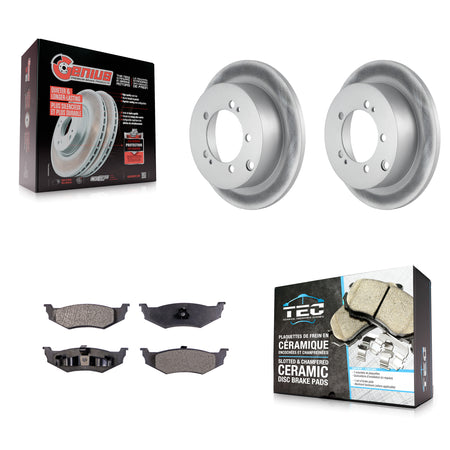 Rear Coat Disc Brake Rotor Ceramic Pad Kit For 2000 Dodge Stratus With 14" Factory Wheels KGT-101390