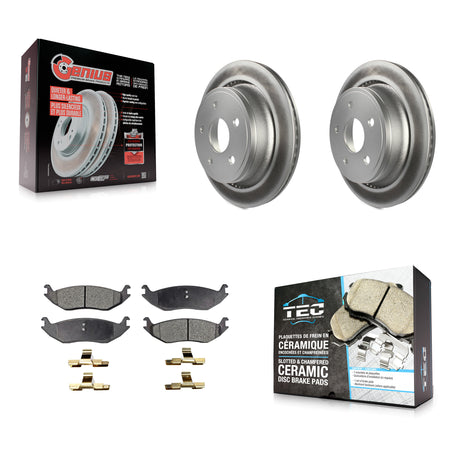 Rear Coated Brake Rotor Ceramic Pad Kit For Ram 1500 Classic Dodge Durango Chrysler Aspen KGT-101394