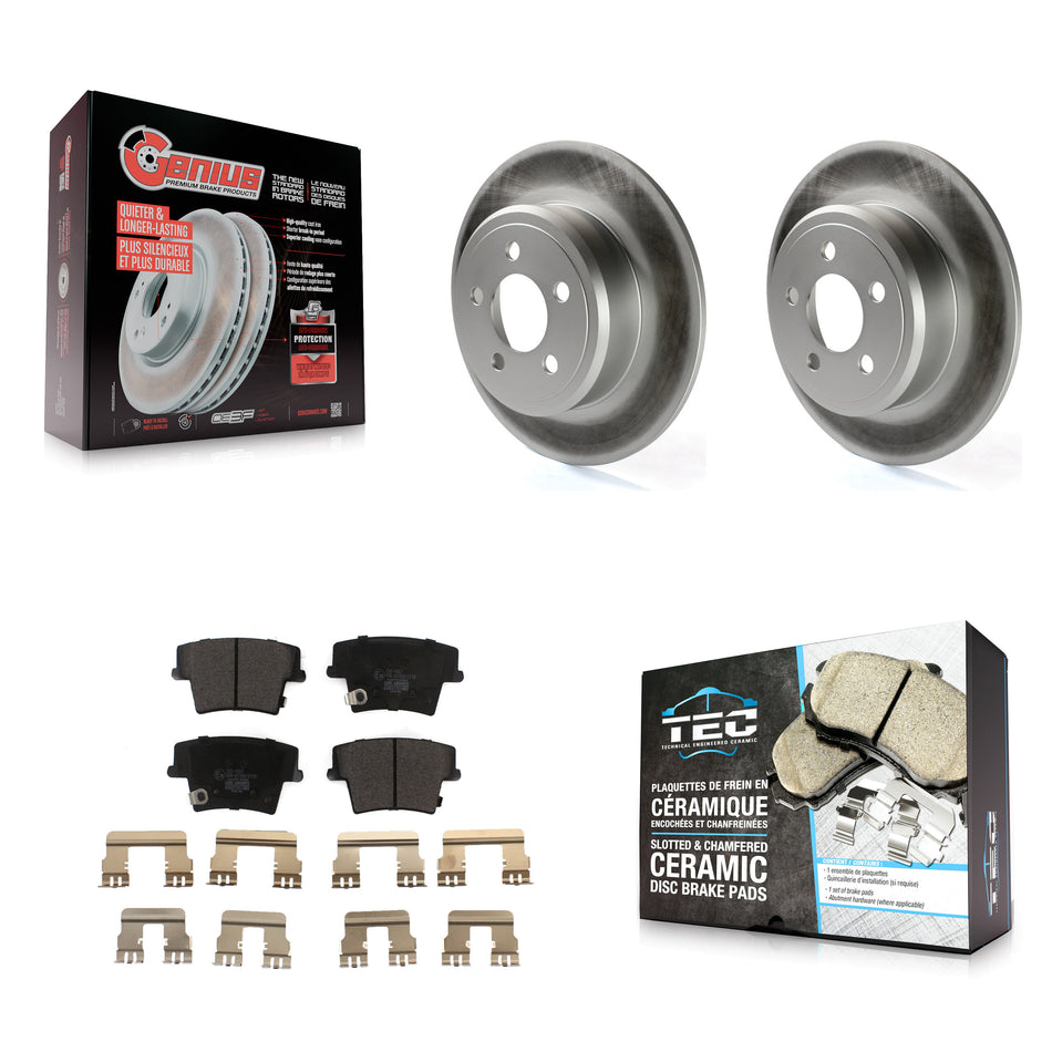 Rear Coated Brake Rotors Ceramic Pad Kit For Dodge Charger Chrysler 300 Challenger Magnum KGT-101399