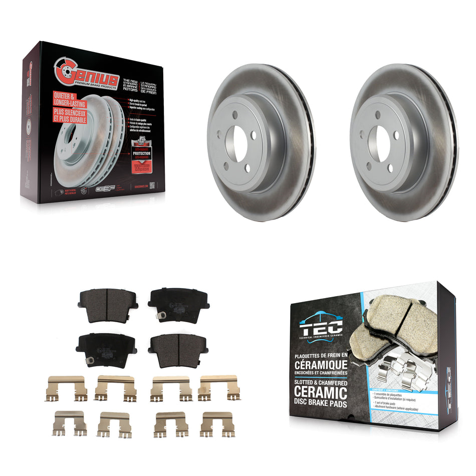 Rear Coated Brake Rotors Ceramic Pad Kit For Dodge Charger Chrysler 300 Challenger Magnum KGT-101400