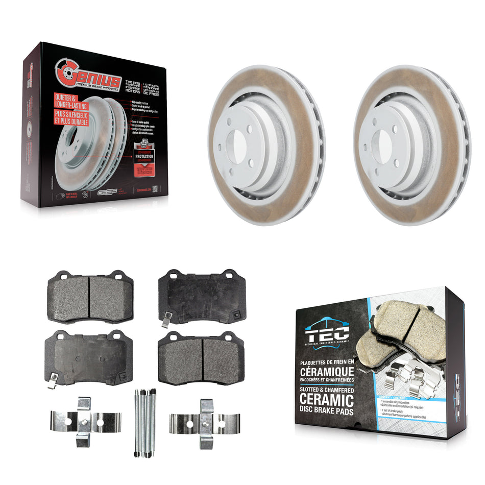 Rear Coated Brake Rotors Ceramic Pad Kit For Dodge Charger Chrysler 300 Challenger Magnum KGT-101402
