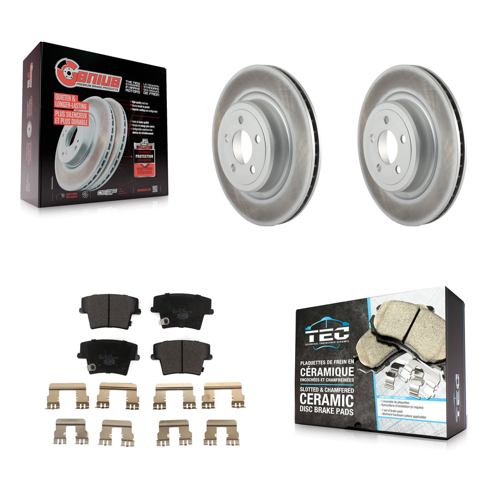 Rear Coated Disc Brake Rotors And Ceramic Pads Kit For Dodge Charger Magnum KGT-101404