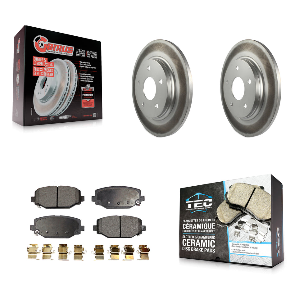 Rear Coated Disc Brake Rotors And Ceramic Pads Kit For Dodge Grand Caravan KGT-101415