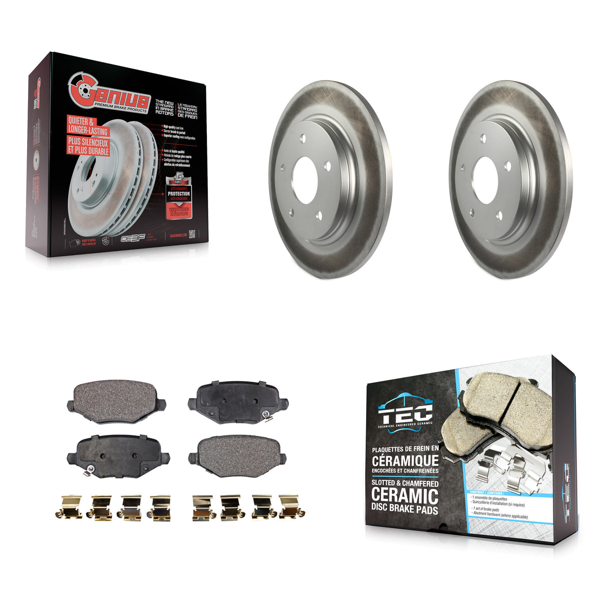 Rear Coat Brake Rotor Ceramic Pad Kit For Dodge Grand Caravan Chrysler Town & Country Ram KGT-101416