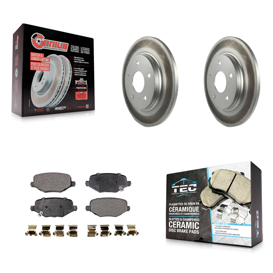 Rear Coat Brake Rotor Ceramic Pad Kit For Dodge Grand Caravan Chrysler Town & Country Ram KGT-101416