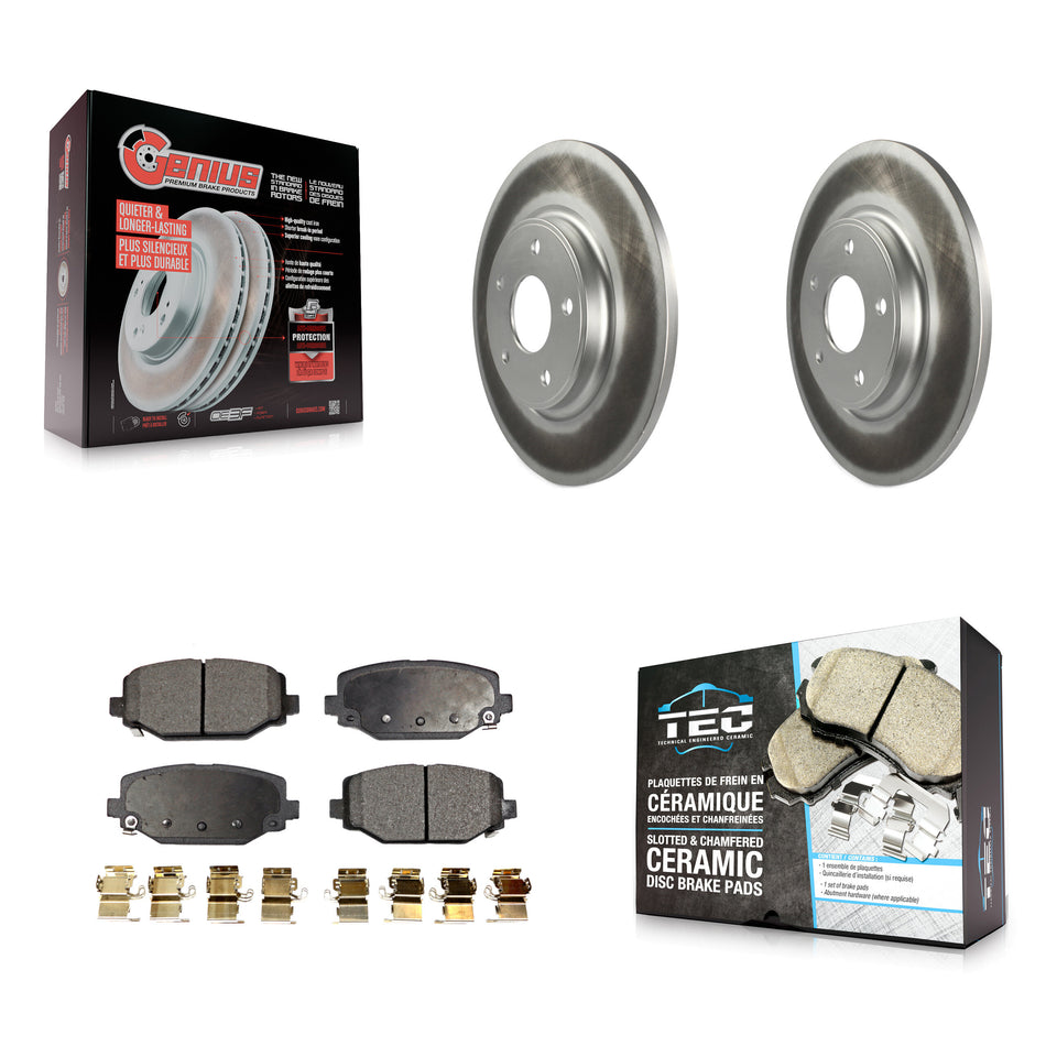 Rear Coat Brake Rotor Ceramic Pad Kit For Dodge Grand Caravan Journey Chrysler Town & Ram KGT-101422