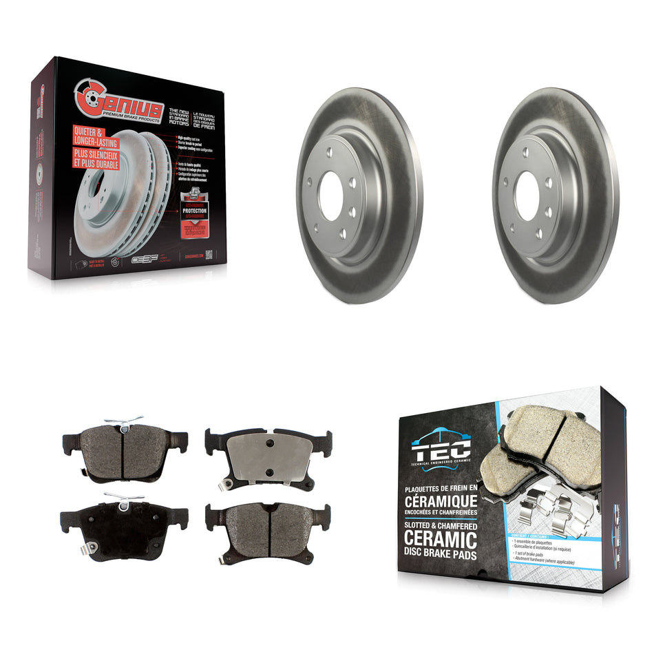 Rear Coated Disc Brake Rotors Ceramic Pad Kit For Chrysler Pacifica Grand Caravan Voyager KGT-101426