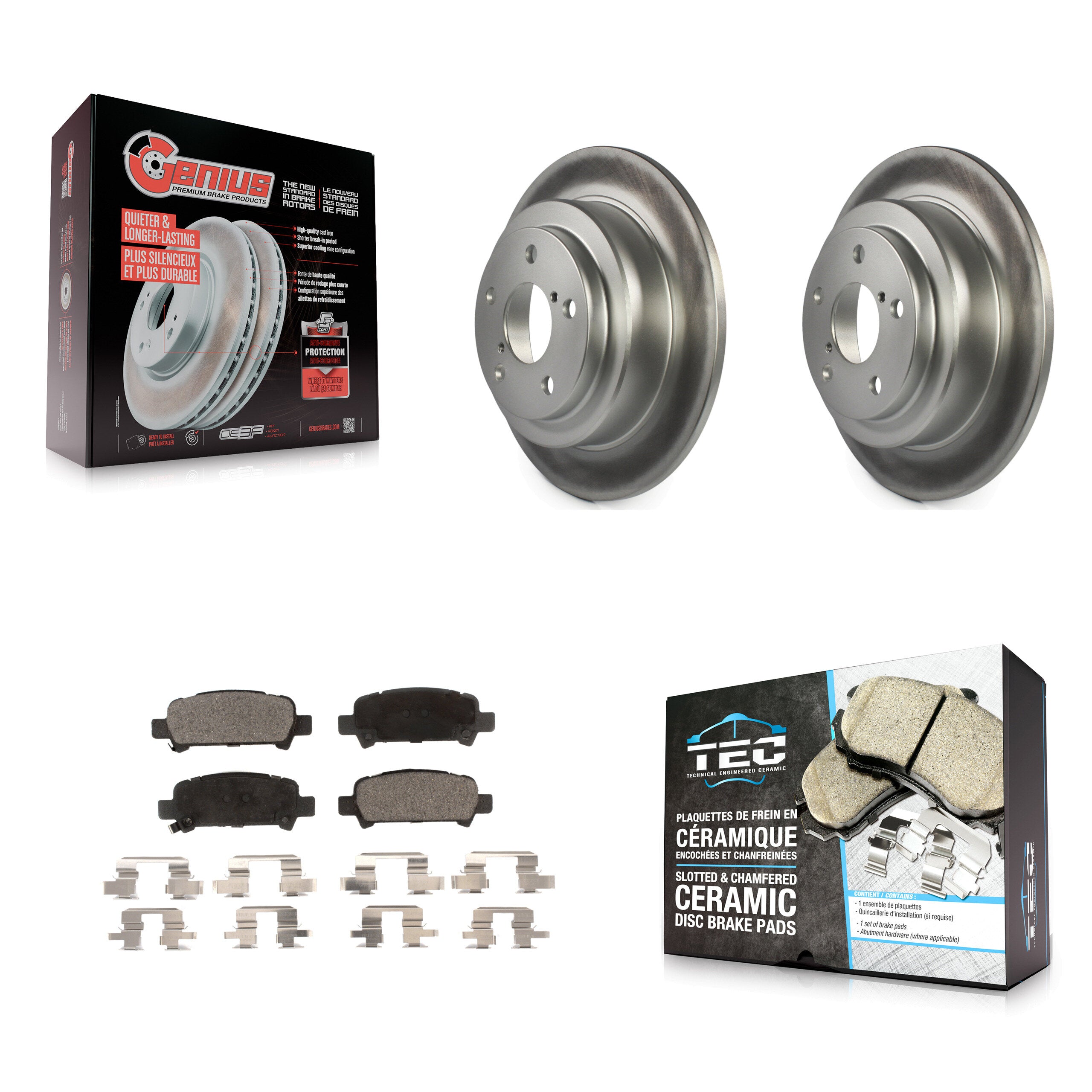 Rear Coated Disc Brake Rotors And Ceramic Pads Kit For Subaru Forester Impreza KGT-101429