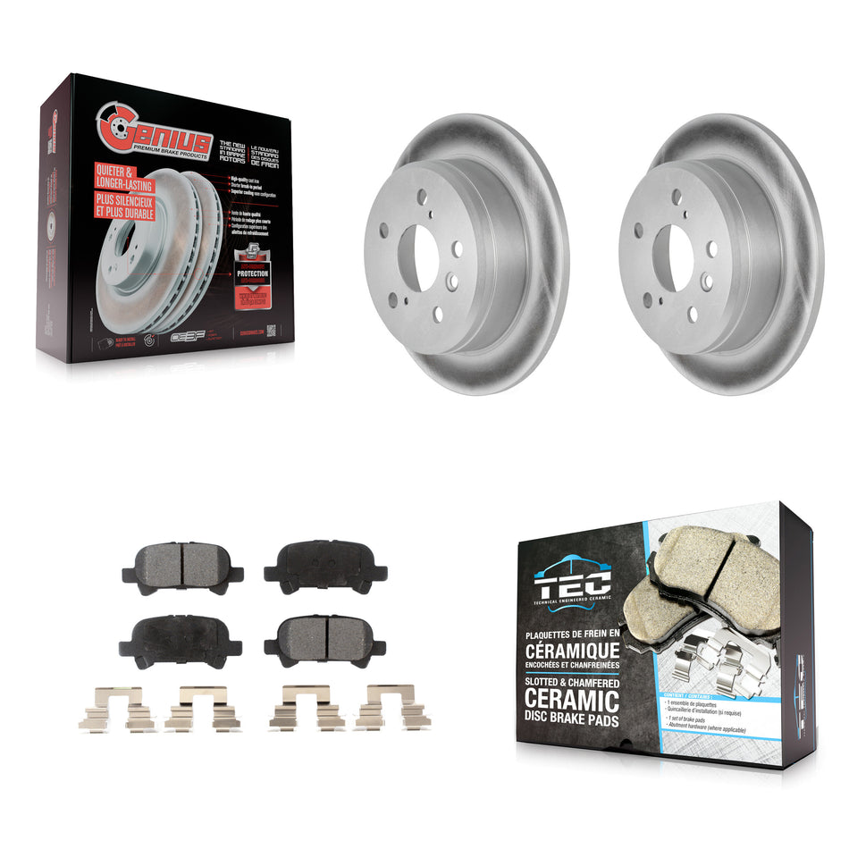 Rear Coated Disc Brake Rotors And Ceramic Pads Kit For Toyota Camry Solara KGT-101431