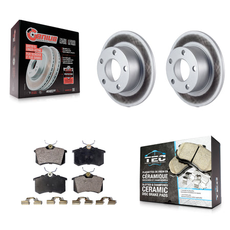 Rear Coated Disc Brake Rotors And Ceramic Pads Kit For Volkswagen Passat Audi A6 KGT-101437