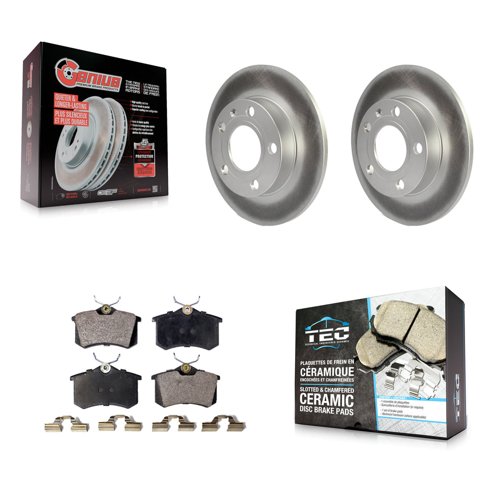 Rear Coat Brake Rotors Ceramic Pad Kit For Audi A4 Quattro With 245mm Diameter Rotor KGT-101439