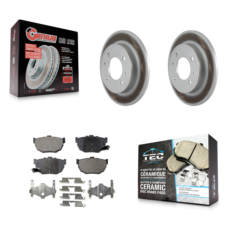 Rear Coated Disc Brake Rotors And Ceramic Pads Kit For Hyundai Elantra Tiburon KGT-101443