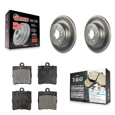 Rear Coated Brake Rotor Ceramic Pad Kit For 07-08 Mercedes-Benz SLK280 With Sport Package KGT-101447