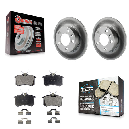 Rear Coated Disc Brake Rotors And Ceramic Pads Kit For 2007-2010 Volkswagen Beetle KGT-101450