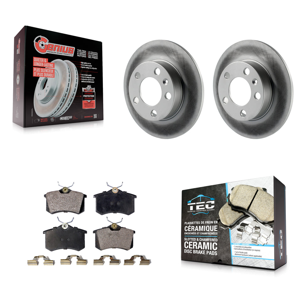 Rear Coat Disc Brake Rotors Ceramic Pad Kit For Volkswagen Jetta Golf City Beetle Audi TT KGT-101451