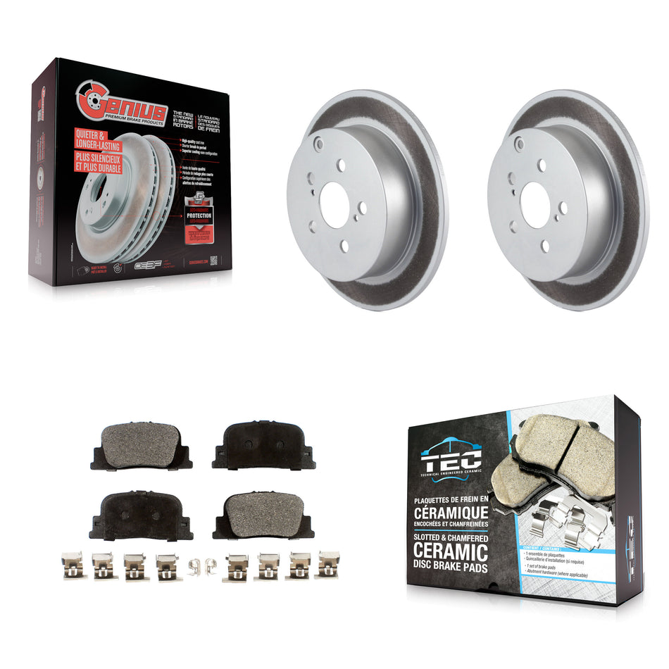 Rear Coated Disc Brake Rotors And Ceramic Pads Kit For 2005-2010 Scion tC KGT-101456