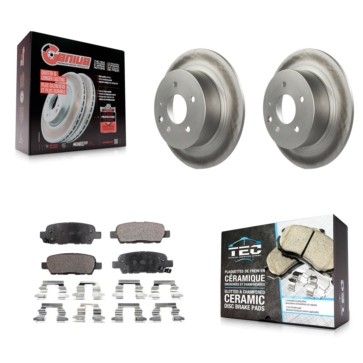 Rear Coated Disc Brake Rotors And Ceramic Pads Kit For Nissan Sentra Altima Juke Maxima KGT-101464