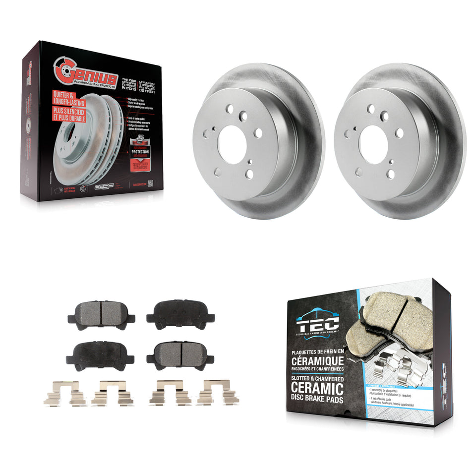 Rear Coated Disc Brake Rotors And Ceramic Pads Kit For Toyota Camry Solara Avalon KGT-101466