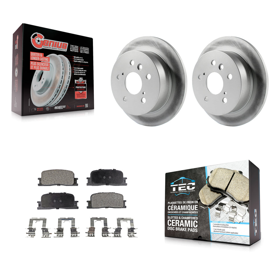 Rear Coated Disc Brake Rotors And Ceramic Pads Kit For Toyota Camry Lexus ES330 ES300 KGT-101467