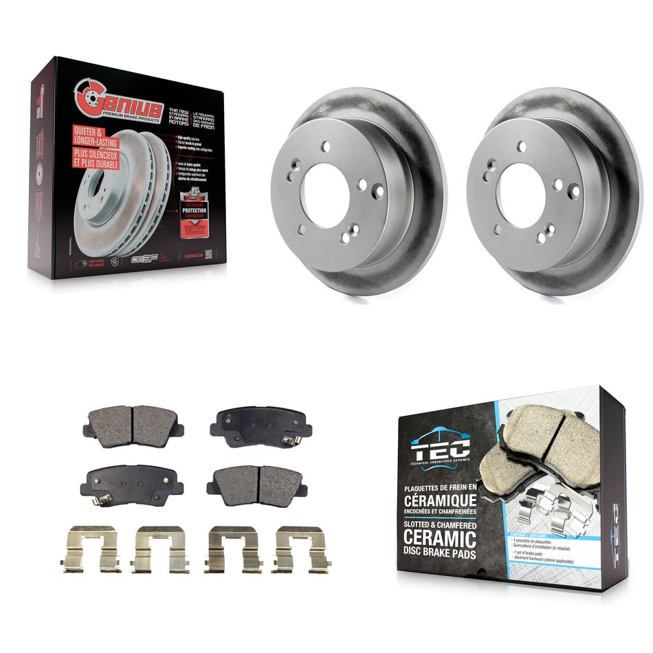 Rear Coated Disc Brake Rotors And Ceramic Pads Kit For Hyundai Sonata 2.4L KGT-101472
