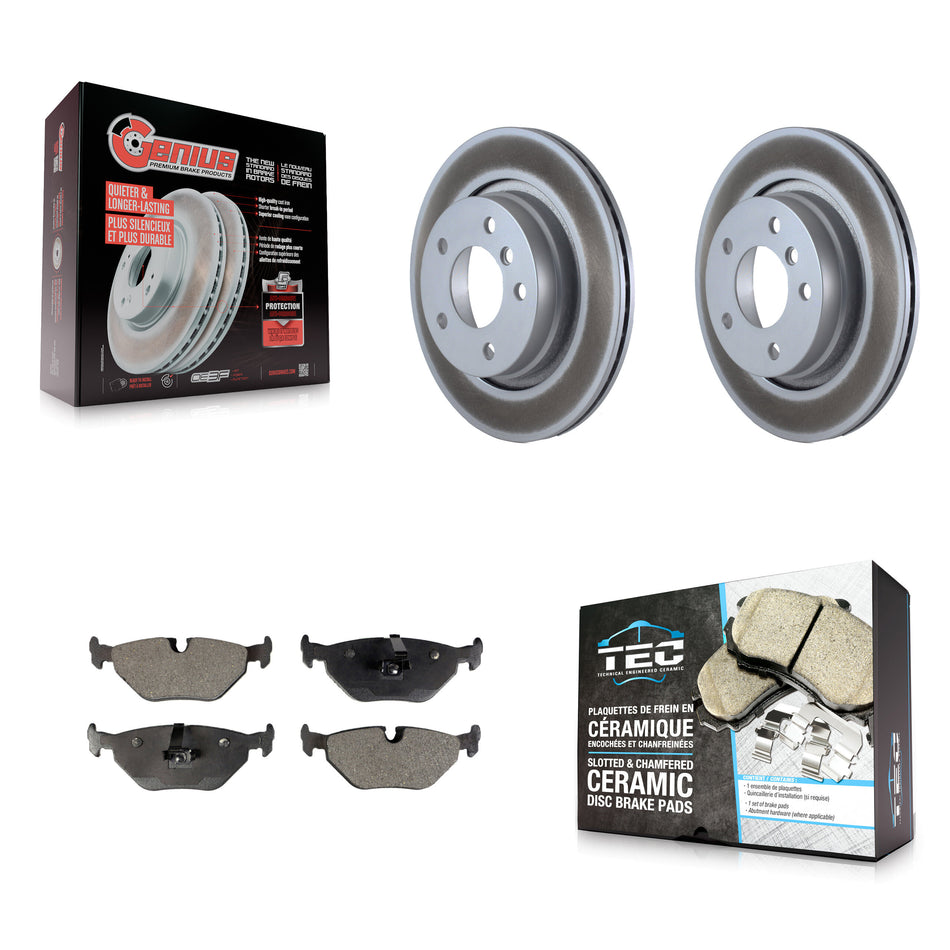 Rear Coat Disc Brake Rotor Ceramic Pad Kit For BMW 325i 325Ci 328i 323Ci 323i 328is 328Ci KGT-101477