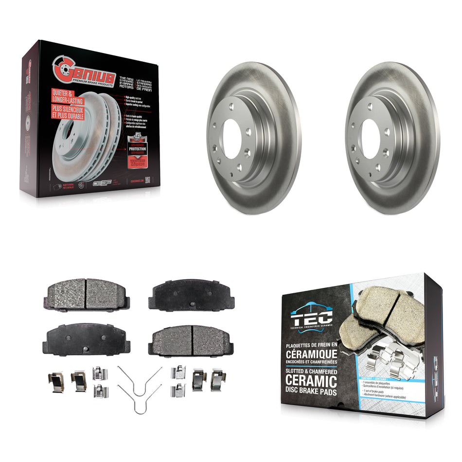 Rear Coated Disc Brake Rotors And Ceramic Pads Kit For Mazda 6 Protege KGT-101483