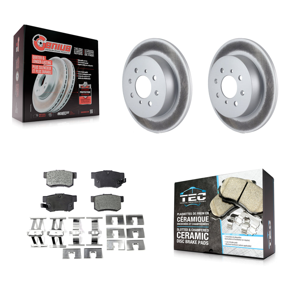 Rear Coated Disc Brake Rotors And Ceramic Pads Kit For Honda Civic Acura EL KGT-101484