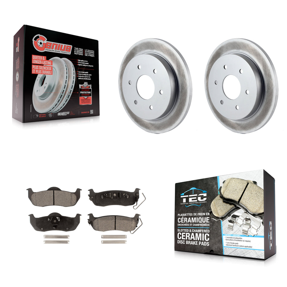 Rear Coated Brake Rotors Ceramic Pad Kit For Nissan TITAN Armada INFINITI QX56 Pathfinder KGT-101487