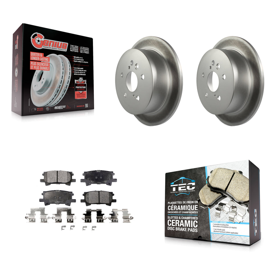Rear Coat Disc Brake Rotor Ceramic Pad Kit For Lexus RX350 Toyota Highlander RX330 RX400h KGT-101490